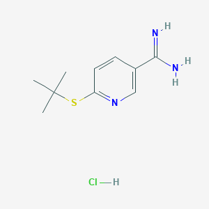 6-(Tert-butylsulfanyl)pyridine-3-carboximidamide hydrochloride