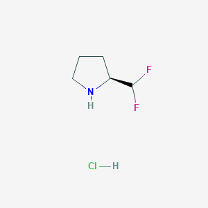 molecular formula C5H10ClF2N B1404833 (2S)-2-(difluoromethyl)pyrrolidine hydrochloride CAS No. 1423015-69-3