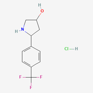 molecular formula C11H13ClF3NO B1404836 5-[4-(Trifluoromethyl)phenyl]pyrrolidin-3-ol hydrochloride CAS No. 1423029-18-8