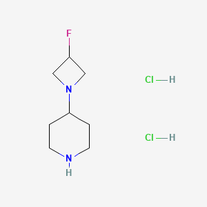 molecular formula C8H16ClFN2 B1404838 4-(3-Fluoroazetidin-1-YL)piperidine dihydrochloride CAS No. 1403767-21-4