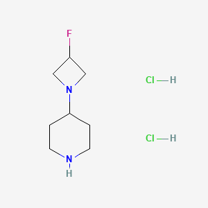 molecular formula C8H17Cl2FN2 B1404838 4-(3-Fluoroazetidin-1-YL)piperidine dihydrochloride CAS No. 1403767-21-4