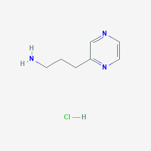 molecular formula C7H12ClN3 B1404840 3-(Pyrazin-2-yl)propan-1-amine hydrochloride CAS No. 1423031-81-5
