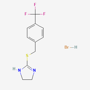 molecular formula C11H12BrF3N2S B1404843 2-{[4-(trifluoromethyl)benzyl]thio}-4,5-dihydro-1H-imidazole hydrobromide CAS No. 1351587-11-5