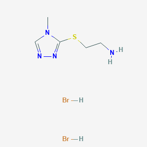 molecular formula C5H12Br2N4S B1404848 {2-[(4-methyl-4H-1,2,4-triazol-3-yl)thio]ethyl}amine dihydrobromide CAS No. 1351609-18-1