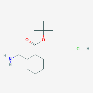 molecular formula C12H24ClNO2 B14048614 tert-butyl 2-(aminomethyl)cyclohexanecarboxylate HCl 