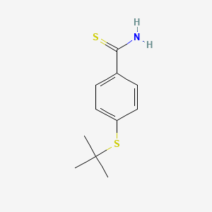 molecular formula C11H15NS2 B1404864 4-(叔丁基硫基)苯-1-甲硫代酰胺 CAS No. 1423026-18-9