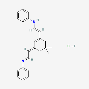(E)-N-((E)-2-(5,5-dimethyl-3-((E)-2-(phenylamino)vinyl)cyclohex-2-en-1-ylidene)ethylidene)aniline hydrochloride