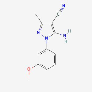 molecular formula C12H12N4O B1404867 5-Amino-1-(3-methoxyphenyl)-3-methyl-1H-pyrazole-4-carbonitrile CAS No. 1245090-38-3