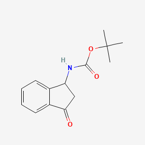 molecular formula C14H17NO3 B1404875 tert-butyl N-(3-oxo-2,3-dihydro-1H-inden-1-yl)carbamate CAS No. 216574-84-4