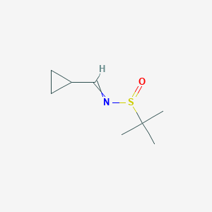 molecular formula C8H15NOS B14048787 N-(Cyclopropylmethylene)-2-methylpropane-2-sulfinamide 