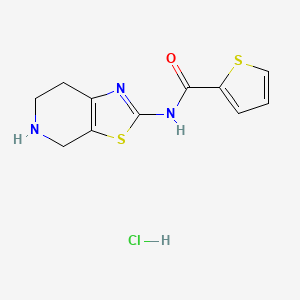 molecular formula C11H12ClN3OS2 B1404879 N-(4,5,6,7-tetrahydro[1,3]thiazolo[5,4-c]pyridin-2-yl)thiophene-2-carboxamide hydrochloride CAS No. 1351654-32-4