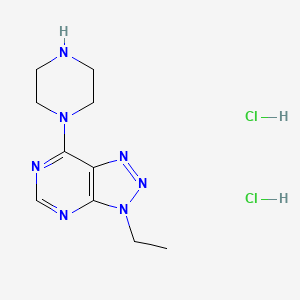 molecular formula C10H17Cl2N7 B1404881 3-乙基-7-哌嗪-1-基-3H-[1,2,3]三唑并[4,5-d]嘧啶二盐酸盐 CAS No. 1351619-32-3