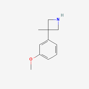 molecular formula C11H15NO B14048815 3-(3-methoxyphenyl)-3-methylazetidine CAS No. 66968-19-2