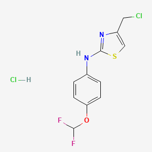 molecular formula C11H10Cl2F2N2OS B1404889 4-(chloromethyl)-N-[4-(difluoromethoxy)phenyl]-1,3-thiazol-2-amine hydrochloride CAS No. 1351620-47-7