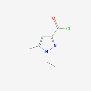 molecular formula C7H9ClN2O B1404895 1-乙基-5-甲基-1H-吡唑-3-甲酰氯 CAS No. 1706456-89-4
