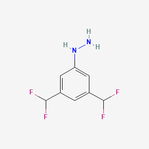 molecular formula C8H8F4N2 B14049211 (3,5-Bis(difluoromethyl)phenyl)hydrazine 