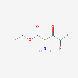 molecular formula C6H9F2NO3 B14049273 Ethyl 2-amino-4,4-difluoro-3-oxobutanoate 