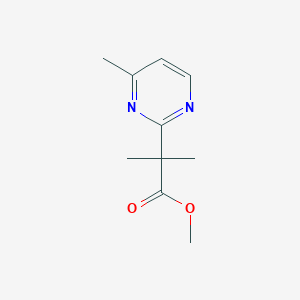 molecular formula C10H14N2O2 B14049310 Methyl 2-methyl-2-(4-methylpyrimidin-2-yl)propanoate 