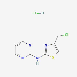 molecular formula C8H8Cl2N4S B1404933 N-[4-(chloromethyl)-1,3-thiazol-2-yl]pyrimidin-2-amine hydrochloride CAS No. 1351623-03-4