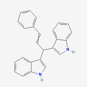 molecular formula C25H20N2 B1404954 3-[1-(1H-Indol-3-yl)-3-phenylprop-2-enyl]-1H-indole CAS No. 874401-47-5