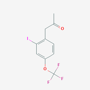 molecular formula C10H8F3IO2 B14049569 1-(2-Iodo-4-(trifluoromethoxy)phenyl)propan-2-one 