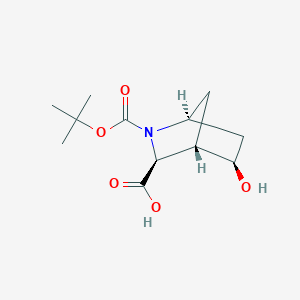 molecular formula C12H19NO5 B1404958 (1S,3S,4S,5R)-rel-2-Boc-5-hydroxy-2-azabicyclo[2.2.1]heptane-3-carboxylic acid CAS No. 1290625-54-5