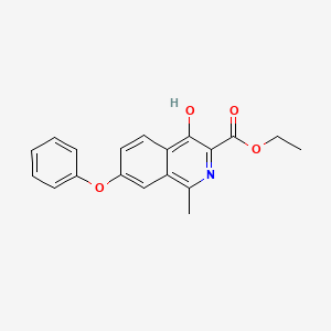 molecular formula C19H17NO4 B14049606 Ethyl 4-hydroxy-1-methyl-7-phenoxyisoquinoline-3-carboxylate 