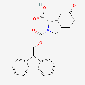 molecular formula C24H23NO5 B1404966 2-Fmoc-6-oxo-octahydro-isoindole-1-carboxylic acid CAS No. 1403766-55-1