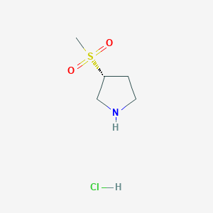 molecular formula C5H12ClNO2S B1404968 (R)-3-(Methylsulfonyl)pyrrolidine hydrochloride CAS No. 1392745-31-1