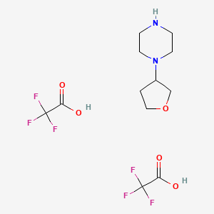molecular formula C12H18F6N2O5 B1404969 1-(Tetrahydrofuran-3-yl)piperazine bis(2,2,2-trifluoroacetate) CAS No. 1403767-15-6