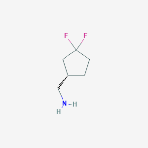 molecular formula C6H11F2N B1404972 (S)-3,3-Difluoro-cyclopentanemethanamine CAS No. 1408057-46-4