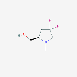 molecular formula C6H11F2NO B1404980 [(2R)-4,4-difluoro-1-methylpyrrolidin-2-yl]methanol CAS No. 1408002-86-7
