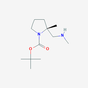 molecular formula C12H24N2O2 B1404983 (2R)-1-Boc-2-methyl-2-(methylaminomethyl)-pyrrolidine CAS No. 1407997-83-4