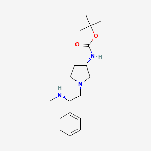 molecular formula C18H29N3O2 B14049983 Tert-butyl ((S)-1-((S)-2-(methylamino)-2-phenylethyl)pyrrolidin-3-YL)carbamate 