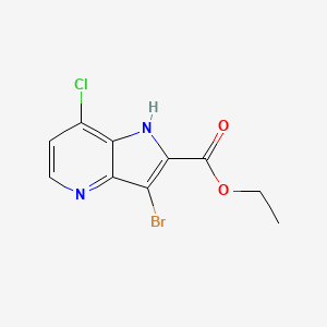 molecular formula C10H8BrClN2O2 B1405004 ethyl 3-bromo-7-chloro-1H-pyrrolo[3,2-b]pyridine-2-carboxylate CAS No. 1419101-12-4