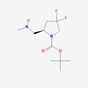 molecular formula C11H20F2N2O2 B1405012 (R)-1-Boc-2-(methylaminomethyl)-4,4-difluoropyrrolidine CAS No. 1407997-77-6