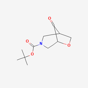 molecular formula C11H17NO4 B1405016 3-Boc-6-oxa-3-azabicyclo[3.2.1]octane-8-one CAS No. 1408076-29-8
