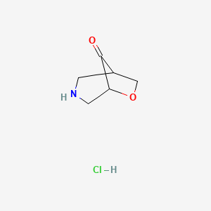 molecular formula C6H10ClNO2 B1405022 6-Oxa-3-azabicyclo[3.2.1]octan-8-one hydrochloride CAS No. 1408075-04-6