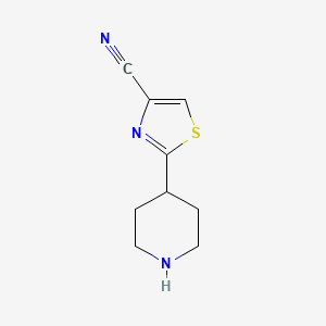 molecular formula C9H11N3S B14050263 2-(Piperidin-4-YL)thiazole-4-carbonitrile 
