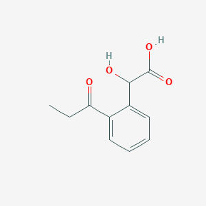 molecular formula C11H12O4 B14050322 1-(2-(Carboxy(hydroxy)methyl)phenyl)propan-1-one 