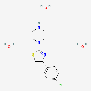 molecular formula C13H20ClN3O3S B1405035 1-[4-(4-Chlorophenyl)-1,3-thiazol-2-yl]piperazine trihydrate CAS No. 1984136-73-3
