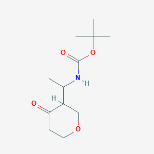 molecular formula C12H21NO4 B1405037 tert-butyl N-[1-(4-oxooxan-3-yl)ethyl]carbamate CAS No. 1692142-55-4