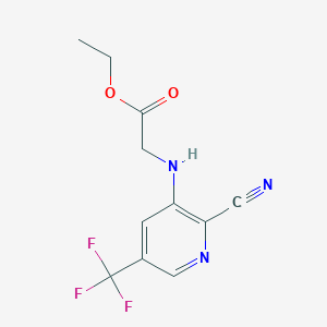 molecular formula C11H10F3N3O2 B1405041 Ethyl 2-[[2-cyano-5-(trifluoromethyl)-3-pyridyl]amino]acetate CAS No. 1449117-68-3