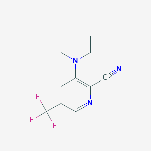 molecular formula C11H12F3N3 B1405042 3-(Diethylamino)-5-(trifluoromethyl)picolinonitrile CAS No. 1449117-58-1