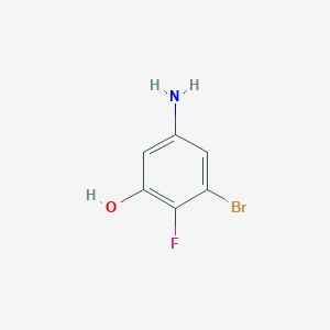 molecular formula C6H5BrFNO B1405063 3-Bromo-4-fluoro-5-hydroxyaniline CAS No. 1779831-28-5