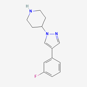 molecular formula C14H16FN3 B1405079 4-[4-(3-Fluorophenyl)-pyrazol-1-yl]-piperidine CAS No. 1785194-92-4
