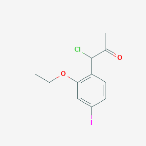 molecular formula C11H12ClIO2 B14050792 1-Chloro-1-(2-ethoxy-4-iodophenyl)propan-2-one 