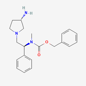 molecular formula C21H27N3O2 B14050859 Benzyl ((S)-2-((S)-3-aminopyrrolidin-1-YL)-1-phenylethyl)(methyl)carbamate 