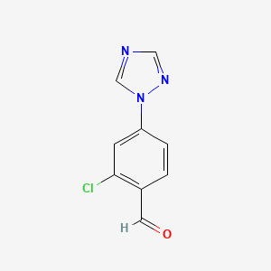 molecular formula C9H6ClN3O B1405094 2-氯-4-(1H-1,2,4-三唑-1-基)苯甲醛 CAS No. 1416980-76-1