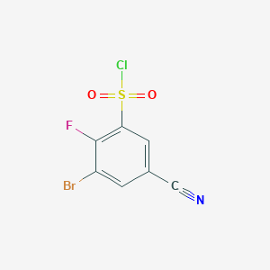 molecular formula C7H2BrClFNO2S B1405099 3-Bromo-5-cyano-2-fluorobenzenesulfonyl chloride CAS No. 1805132-57-3